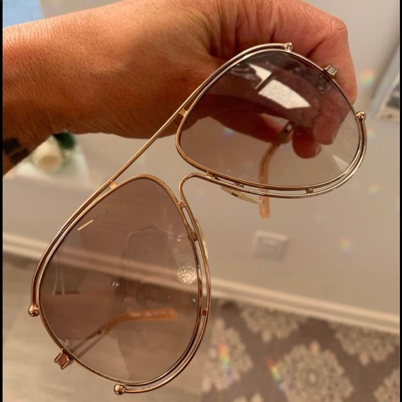 Chloe Isadora Aviator in Rose Gold & Peach aviator sunglasses - Picture 4 of 7